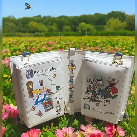 Loungefly Disney Alice in Wonderland Book Convertible Backpack & Wallet - Picture 2 of 6